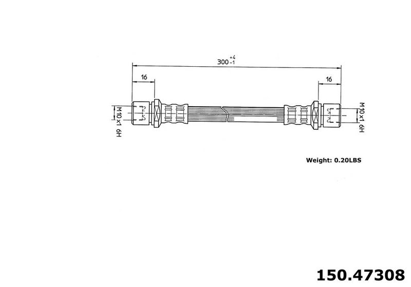 Centric 150.47308 Brake Hydraulic Hose - Rear Upper