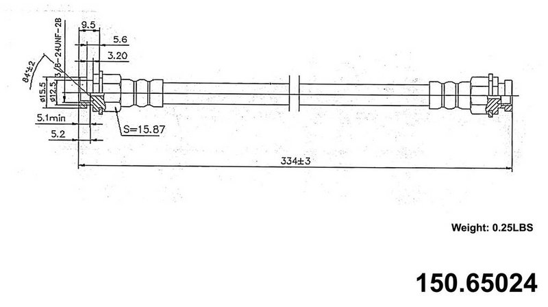 Centric 150.65024 Brake Hydraulic Hose - Front Left or Front Lower