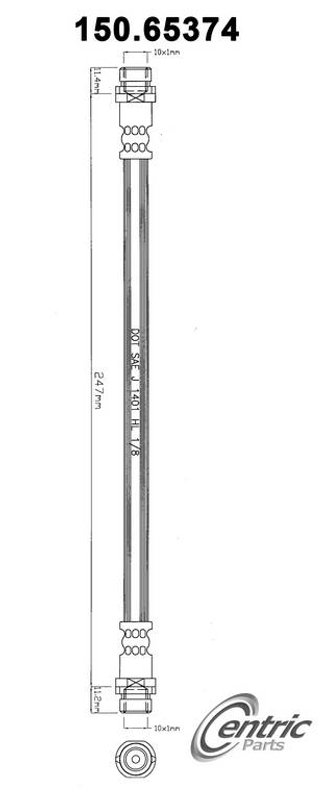 Centric 150.65374 Brake Hydraulic Hose - Rear Right