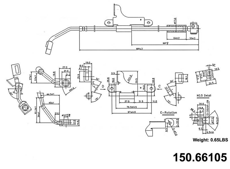 Centric 150.66105 Brake Hydraulic Hose - Front Right