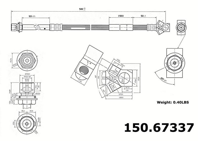 Centric 150.67337 Brake Hydraulic Hose - Rear