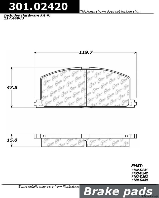 Centric 301.02420 Disc Brake Pad Set - Front