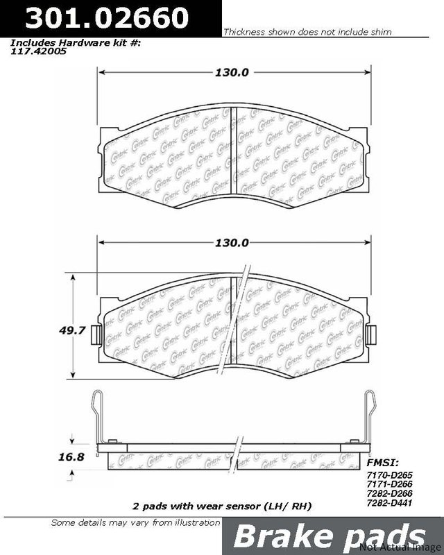 Centric 301.02660 Disc Brake Pad Set - Front