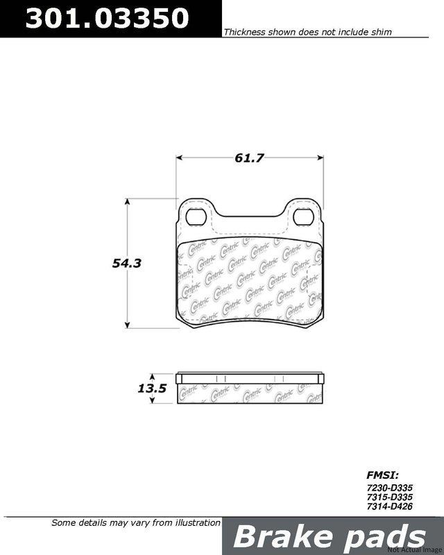 Centric 301.03350 Disc Brake Pad Set - Rear