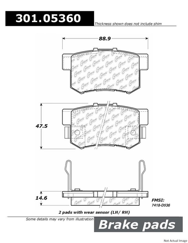 Centric 301.05360 Disc Brake Pad Set - Rear