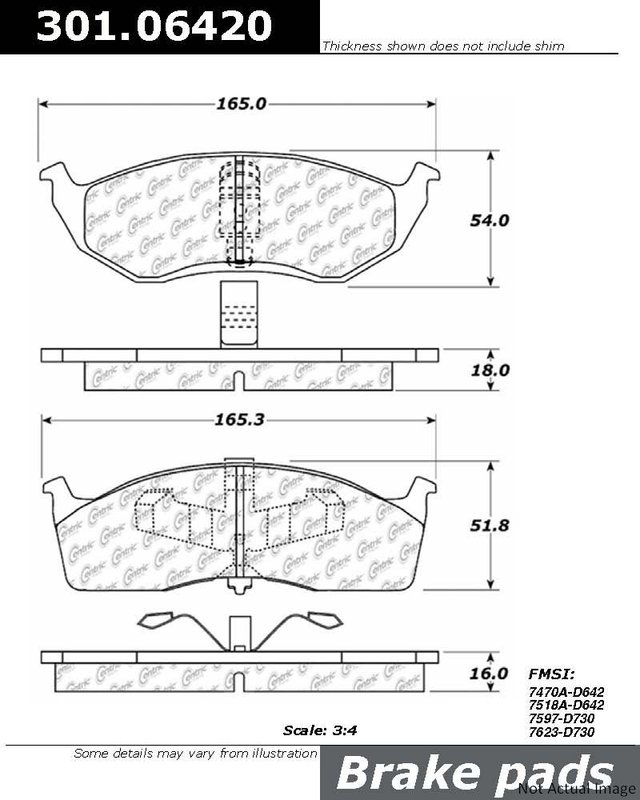 Centric 301.06420 Disc Brake Pad Set - Front