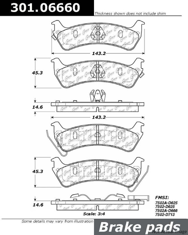 Centric 301.06660 Disc Brake Pad Set - Rear