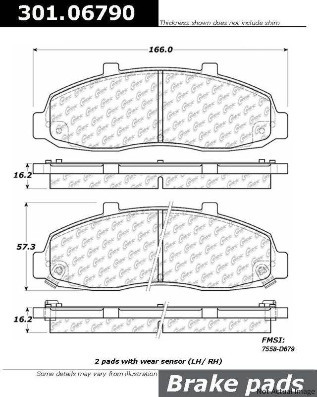 Centric 301.06790 Disc Brake Pad Set - Front