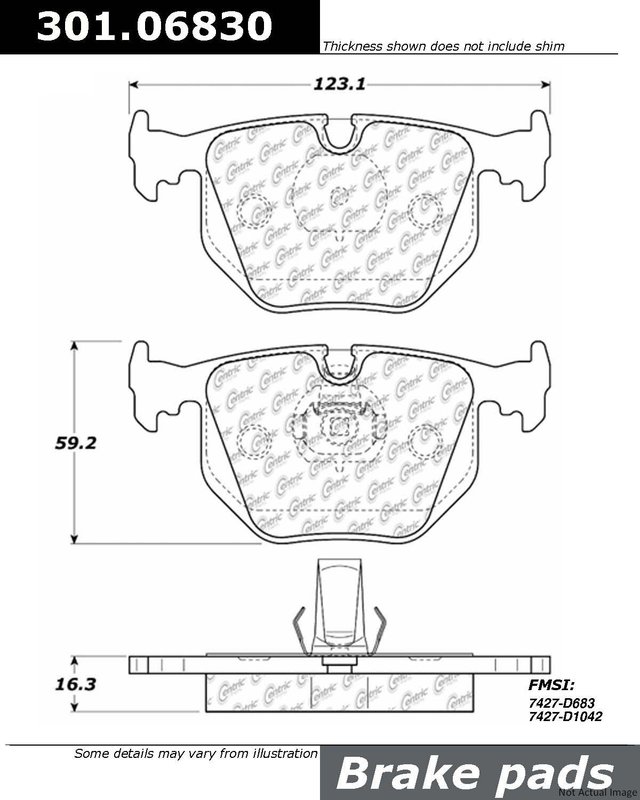 Centric 301.06830 Disc Brake Pad Set - Rear
