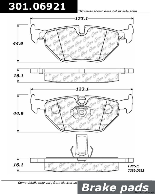 Centric 301.06921 Disc Brake Pad Set - Rear