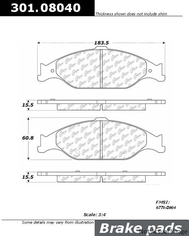 Centric 301.08040 Disc Brake Pad Set - Front