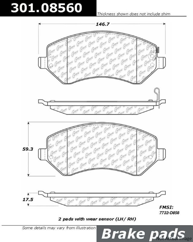 Centric 301.08560 Disc Brake Pad Set - Front