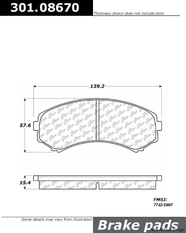 Centric 301.08670 Disc Brake Pad Set - Front