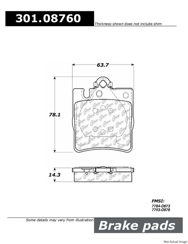 Centric 301.08760 Disc Brake Pad Set - Rear