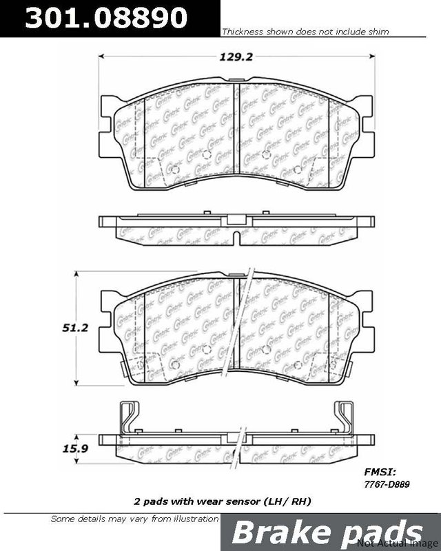 Centric 301.08890 Disc Brake Pad Set - Front