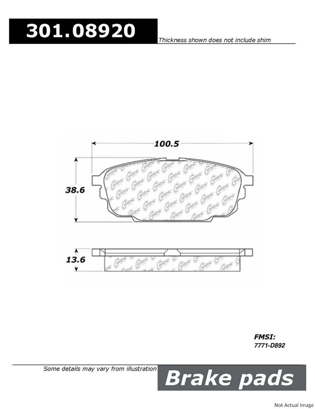 Centric 301.08920 Disc Brake Pad Set - Rear
