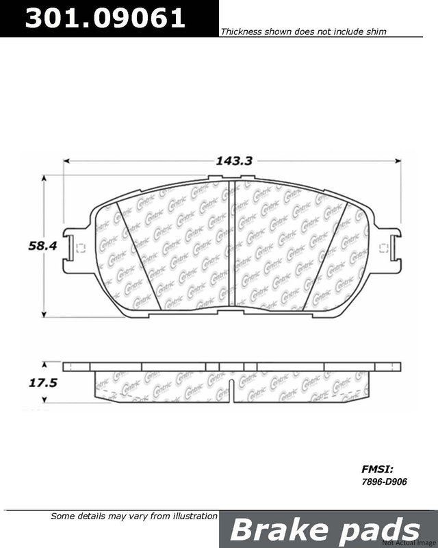 Centric 301.09061 Disc Brake Pad Set - Front