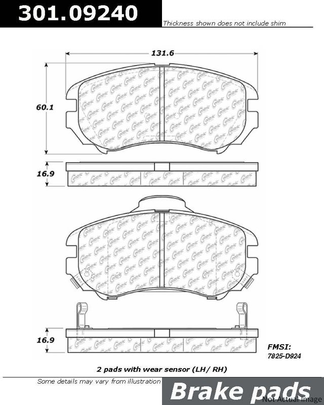 Centric 301.09240 Disc Brake Pad Set - Front