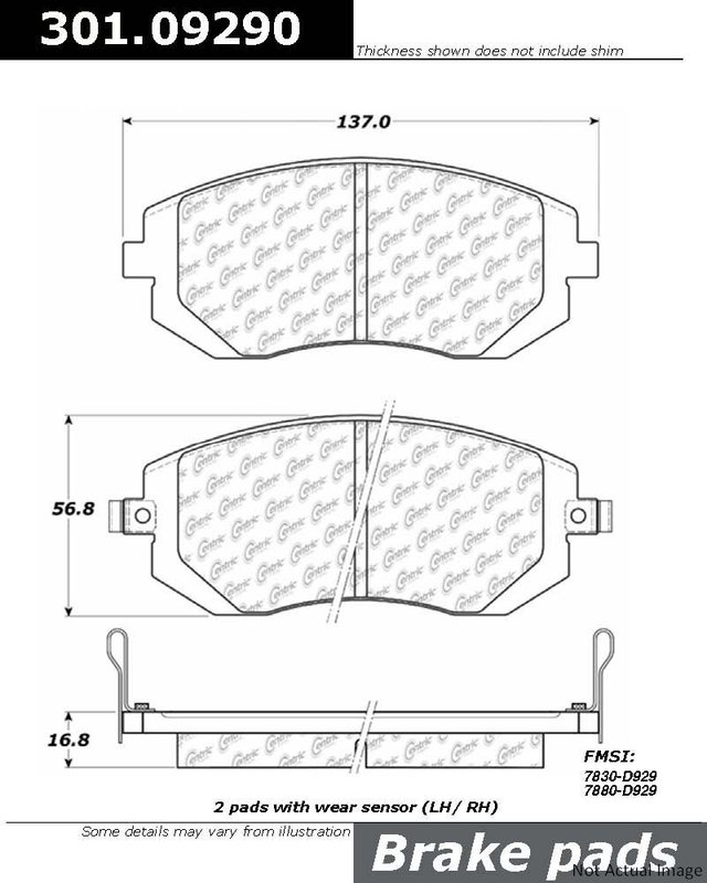 Centric 301.09290 Disc Brake Pad Set - Front