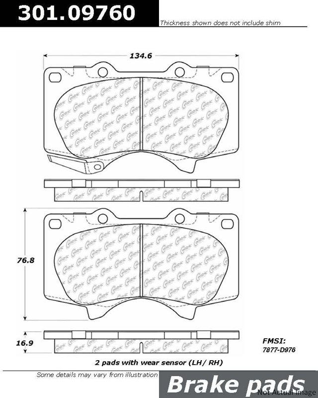 Centric 301.09760 Disc Brake Pad Set - Front