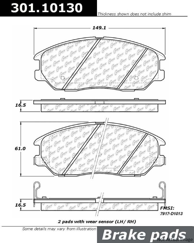 Centric 301.10130 Disc Brake Pad Set - Front
