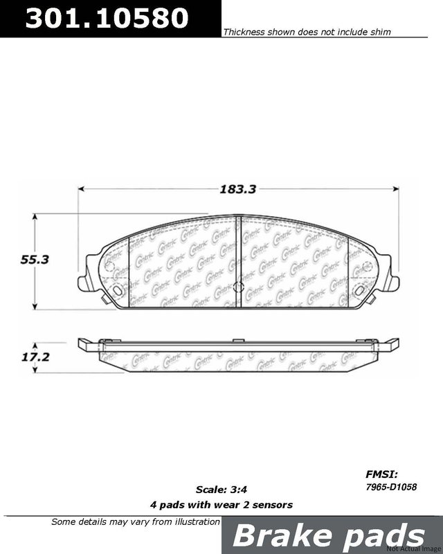 Centric 301.10580 Disc Brake Pad Set - Front