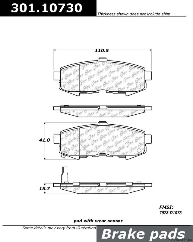 Centric 301.10730 Disc Brake Pad Set - Rear