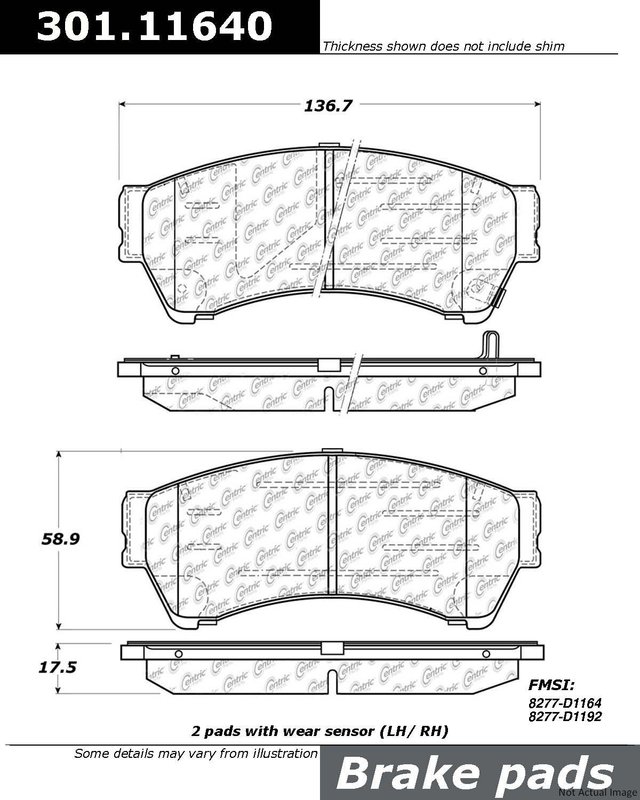 Centric 301.11640 Disc Brake Pad Set - Front