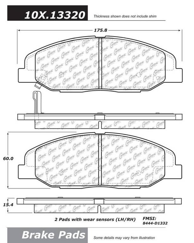 Centric 301.13320 Disc Brake Pad Set - Front