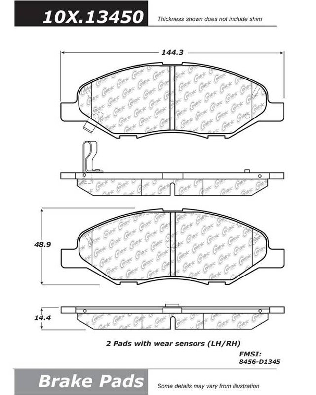 Centric 301.13450 Disc Brake Pad Set - Front