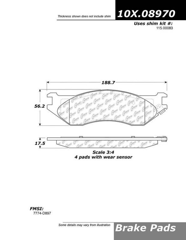 Centric 306.08970 Disc Brake Pad Set - Front