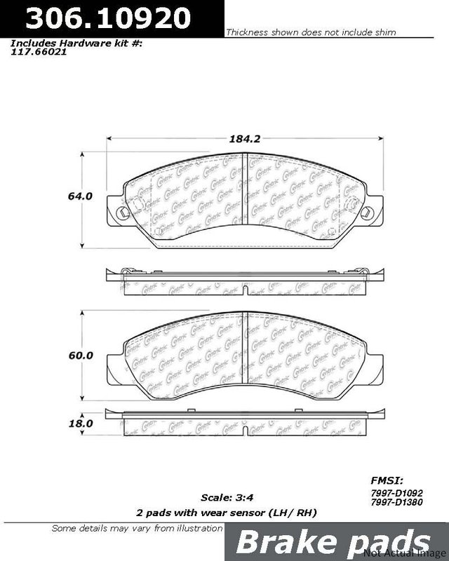 Centric 306.10920 Disc Brake Pad Set - Front