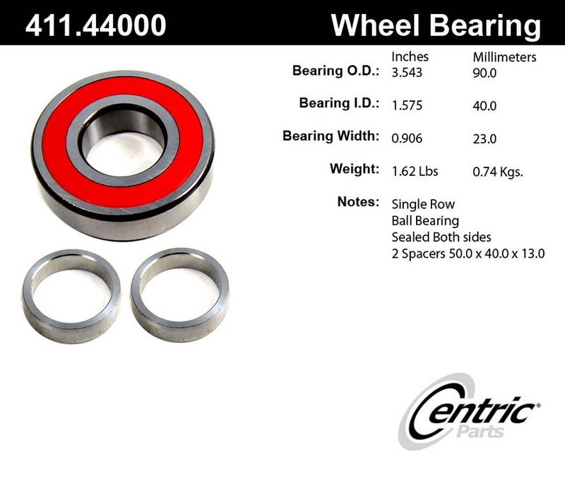 Centric 411.44000 Drive Axle Shaft Bearing - Rear or Rear Inner