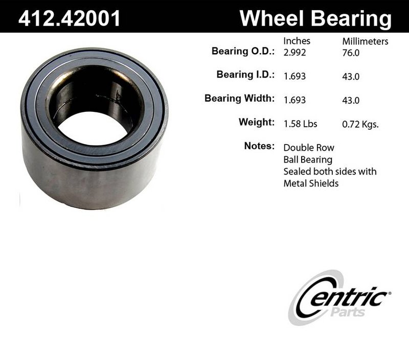Centric 412.42001 Wheel Bearing - Front