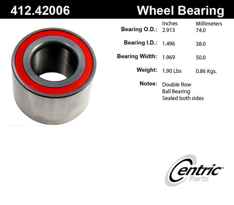 Centric 412.42006E Wheel Bearing - Front