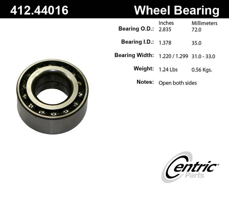 Centric 412.44016E Wheel Bearing - Front