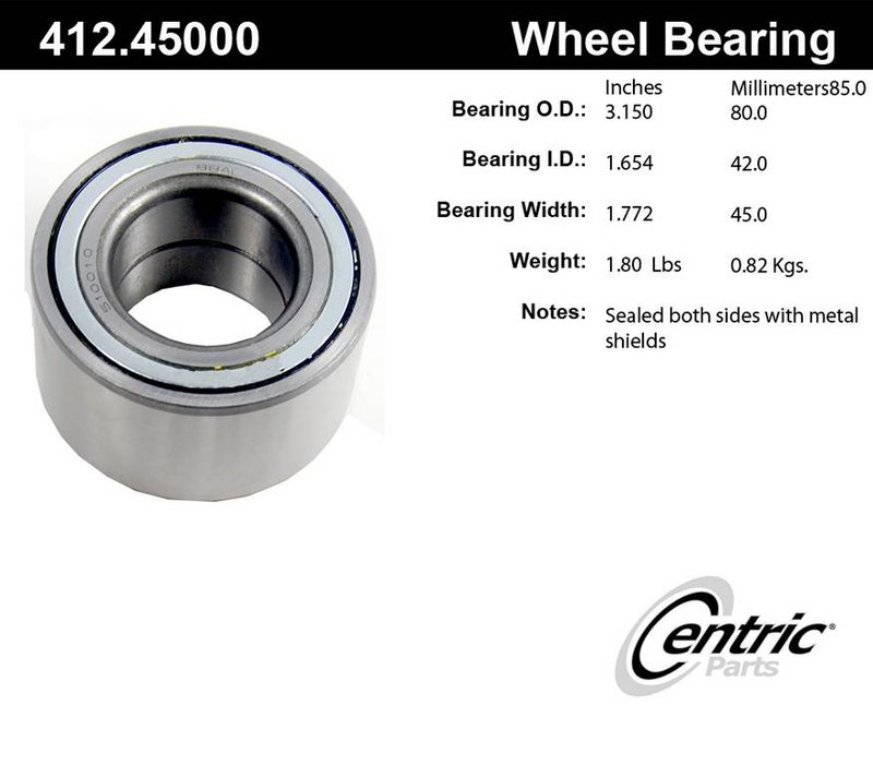 Centric 412.45000E Wheel Bearing - Front or Rear