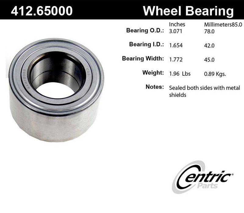 Centric 412.65000E Wheel Bearing - Front