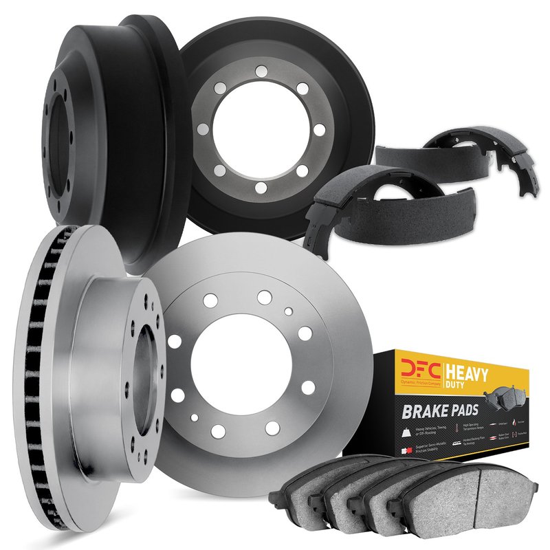 Dynamite Friction 6204-48262 Disc Brake Pad and Rotor / Drum Brake Shoe and Drum Kit - Front and Rear