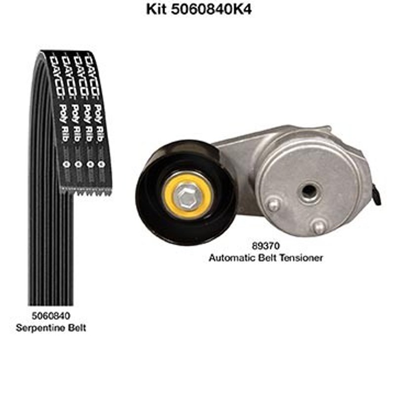 Dayco 5060840K4 Serpentine Belt Drive Component Kit - Main Drive