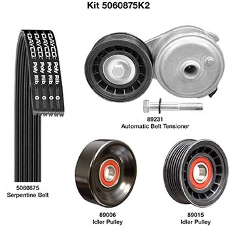 Dayco 5060875K2 Serpentine Belt Drive Component Kit - Main Drive