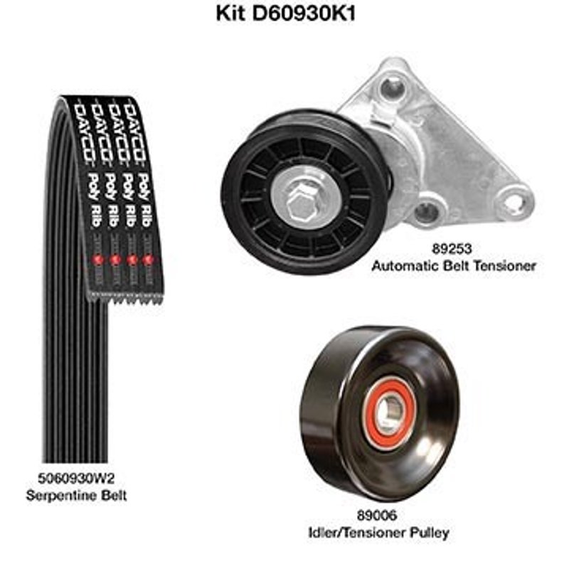 Dayco D60930K1 Serpentine Belt Drive Component Kit - Main Drive
