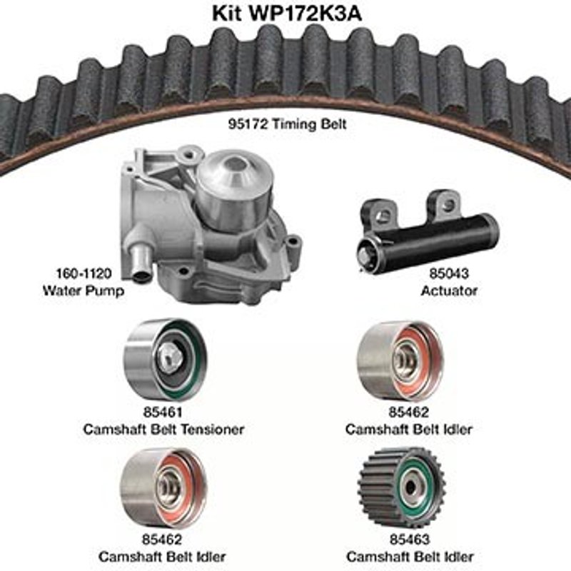 Dayco WP172K3A Engine Timing Belt Kit with Water Pump