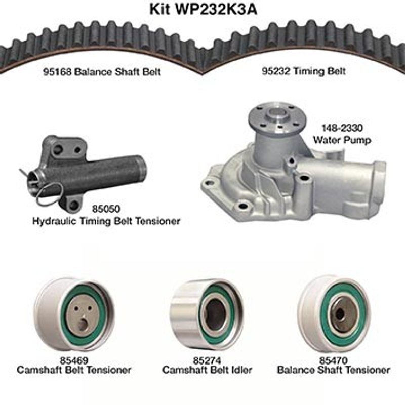 Dayco WP232K3A Engine Timing Belt Kit with Water Pump