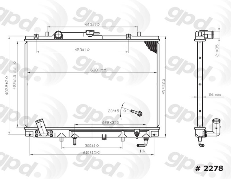 Global Parts 2278C Radiator