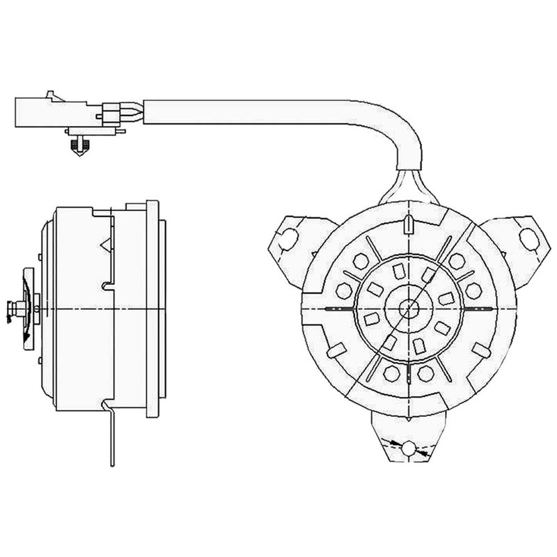 Global Parts 2312200 Engine Cooling Fan Motor - Left