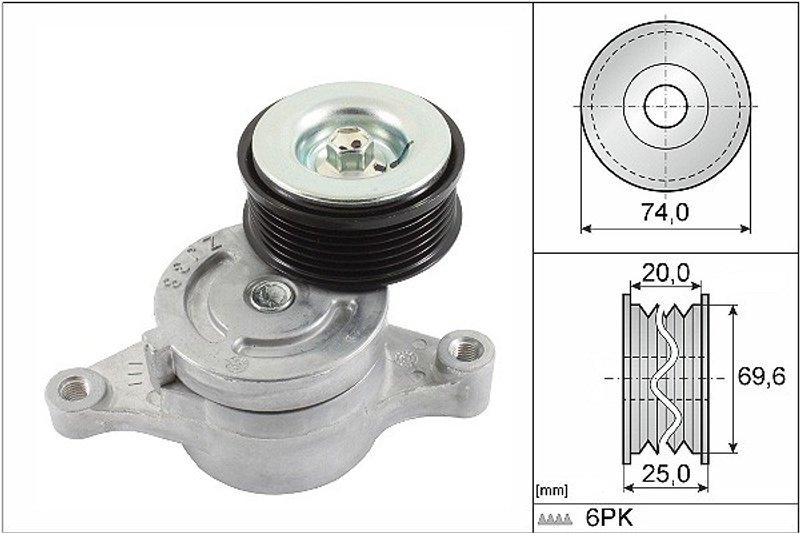 INA FT0457 Accessory Drive Belt Tensioner Assembly - Alternator