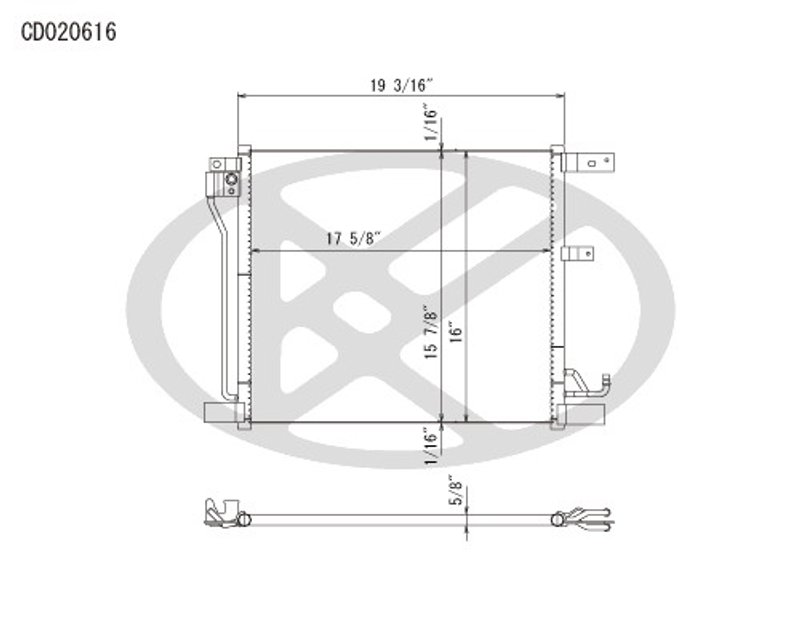 Koyorad CD020616 A/C Condenser