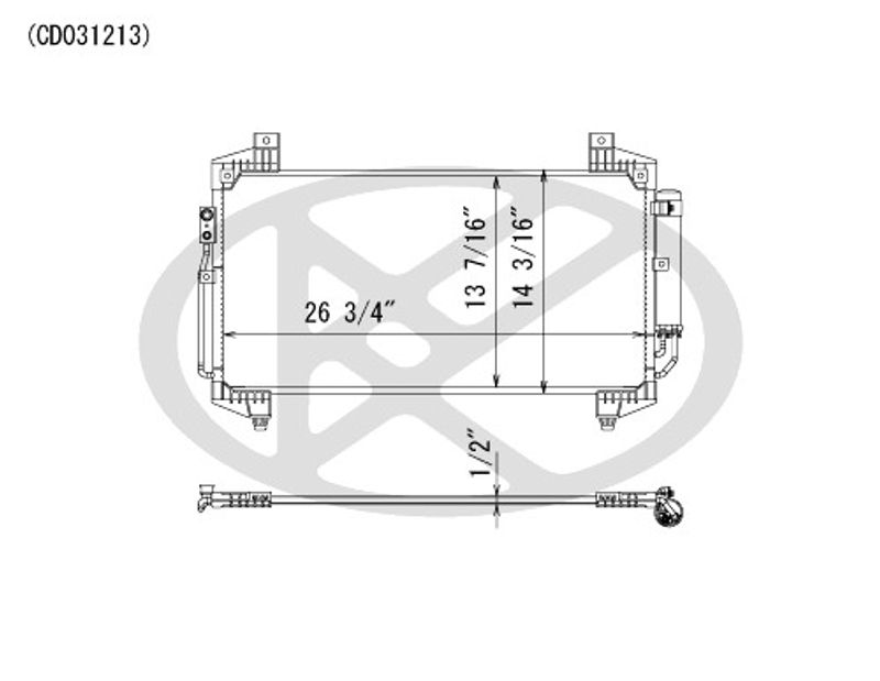 Koyorad CD031213 A/C Condenser