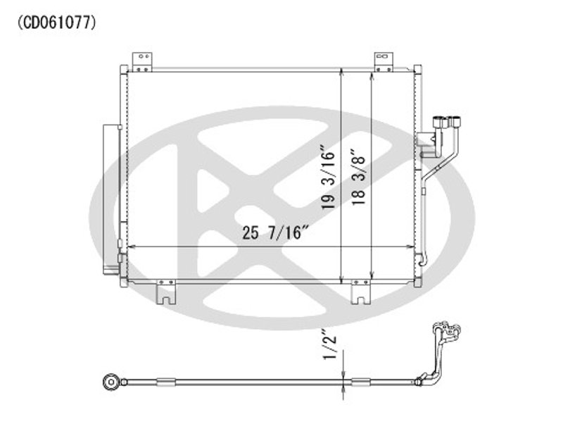 Koyorad CD061077 A/C Condenser